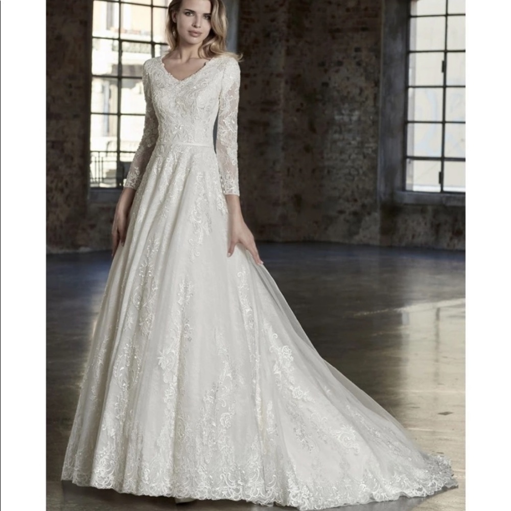 Custom made Modest Wedding Dress lace and tulle